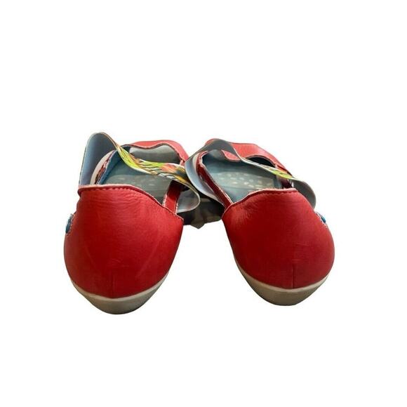 37 (6.5-7) Cloud Footwear Canary Comfort Sandal Red Safari Caliber Leather - Picture 6 of 8